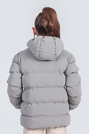 Kız Çocuk Kapüşonlu Nova Kumaş Kışlık Mont KM1010