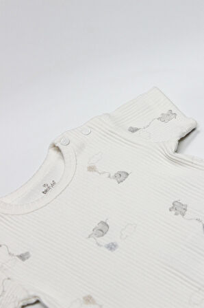 Bistyle Flying Elephant Yarım Kol 2'Li Body 17116 Ekru Gri
