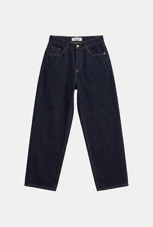 Kadın İndigo Selvedge 7w6-50 Mid Rise Trapered TT49 Denim Jean
