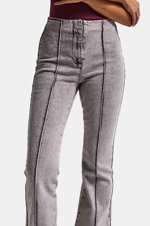 Kadın Gri 3s6-158 Flare Fit Esnek Kumaş Denim Jean