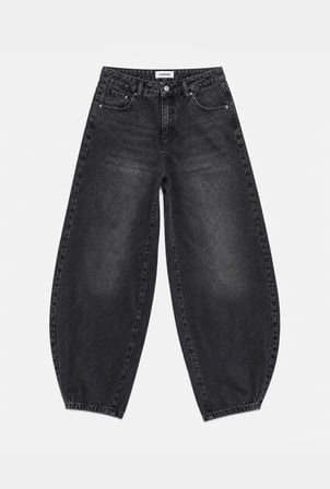 Kadın Koyu Füme 2w6-1 Mega Balon Fit %100 Koton T45 Denim Jean