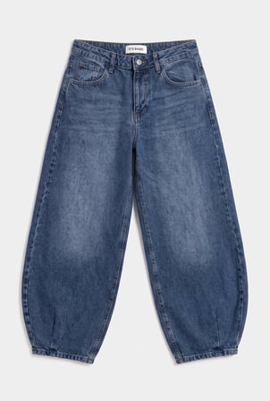Kadın Koyu Kot 4s6-5 Mega Balon Fit %100 Koton T45 Denim Jean