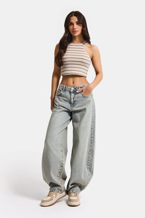 Kadın T.Kot 4s6-67 Mega Balon Fit %100 Koton Denim Jean