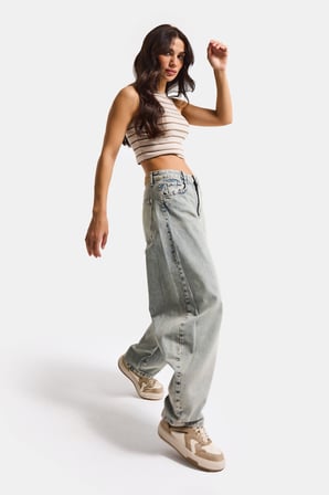 Kadın T.Kot 4s6-67 Mega Balon Fit %100 Koton Denim Jean