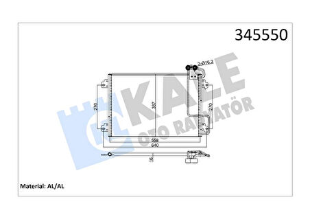 KLİMA KONDENSERİ SCENIC 1 1999-2003 1.4 165-2.0 165-1.9DCI F9Q.7.34 538X381X16 7700434383