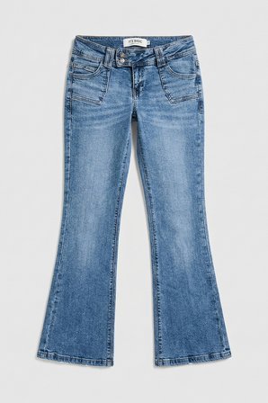 Kadın Mavi 4s6-4 Flare Fit Düşük Bel Esnek Kumaş Denim Jean