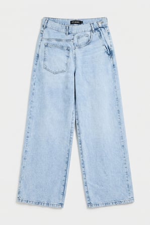 Kadın Ice Renk 4s6-4 Mega Baggy Fit Ön Arka Detay Tasarım Denim Jean