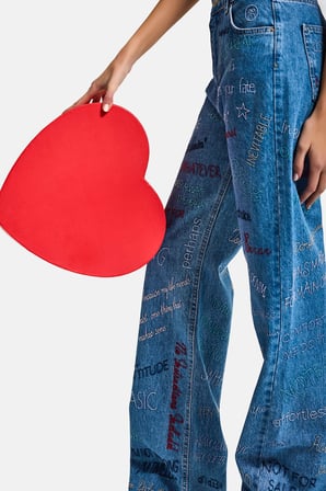 Kadın Mavi 1s6-4 Straight Fit Yüksek Bel %100 Koton Özel Tasarım Denim Jean