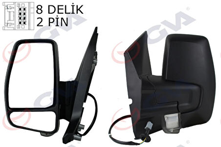 DIŞ DİKİZ AYNASI SOL TRANSİT CUSTOM 5362 2012 MEKANİK DESENLİ SİNYALLİ KONVEKS BK21 17683 EL5JA6 2123241