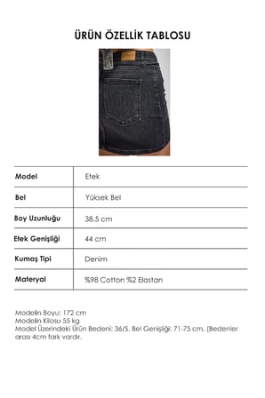 Kadın Koyu Füme 2s6-1 Straight Fit Kemer Detaylı Elastan Mini Denim Etek