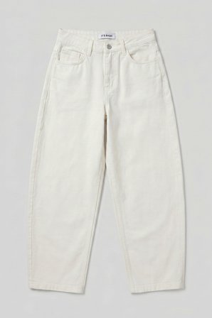 Kadın Kırık Beyaz 7s6-101 High Rise Tapered Leg Fit Denim Jean