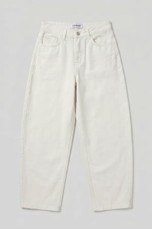 Kadın Kırık Beyaz 7s6-101 High Rise Tapered Leg Fit Denim Jean