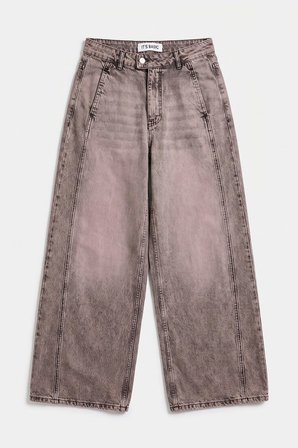 Kadın Koyu Kot 4s6-165 Barrel Yüksek Bel Fit Süper Bol Kesim Kemer Detaylı Tasarım Denim Jean