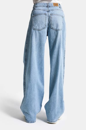 Kadın Ice 4s6-3 Barrel Yüksek Bel Fit Süper Bol Kesim Kemer Detaylı Tasarım Denim Jean