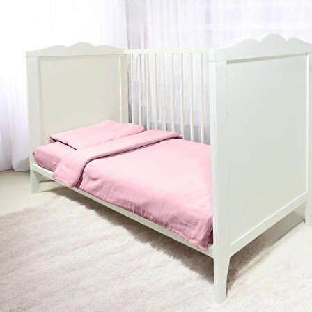 Müslin Bebek Nevresim Takımı 4 Katlı Kumaş – Organik Bebek Uyku Seti