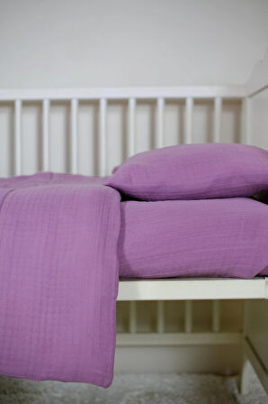Müslin Bebek Nevresim Takımı 4 Katlı Kumaş – Organik Bebek Uyku Seti