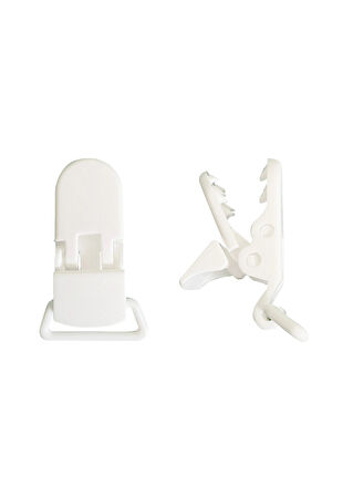 Pamuk Müslin Bebek Emzik Askısı - 1 Plastik Klips, Kolay Açılır Emzik Tutacağı / Zinciri | 2x25 cm