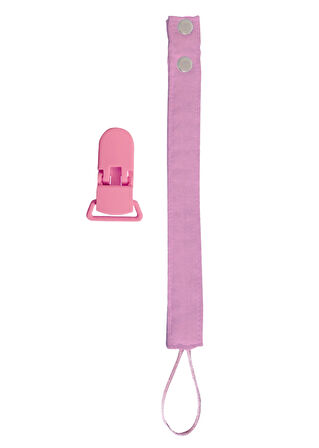 Pamuk Müslin Bebek Emzik Askısı - 1 Plastik Klips, Kolay Açılır Emzik Tutacağı / Zinciri | 2x25 cm