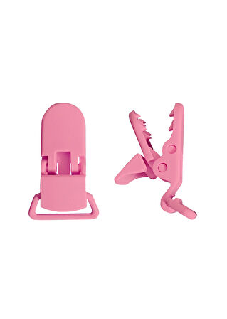 Pamuk Müslin Bebek Emzik Askısı - 1 Plastik Klips, Kolay Açılır Emzik Tutacağı / Zinciri | 2x25 cm