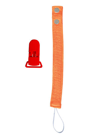 Pamuk Müslin Bebek Emzik Askısı - 1 Plastik Klips, Kolay Açılır Emzik Tutacağı / Zinciri | 2x25 cm