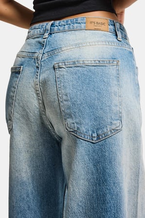 Kadın T.Kot Rengi 4s6-32 Mid Rise Baggy Barrel Komfort Kumaş Denim Jean