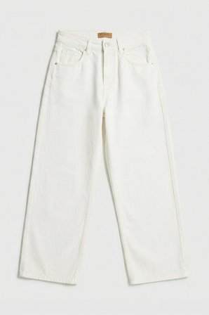 Kadın Kırık Beyaz 7s6-101 Baggy Low Rise Tokyo %100 Koton Denim Jean