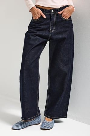 Kadın İndigo Selvedge 7s6-50 Baggy Low Rise Fit Tokyo %100 Koton Denim Jean