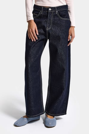 Kadın İndigo Selvedge 7s6-50 Baggy Low Rise Fit Tokyo %100 Koton Denim Jean
