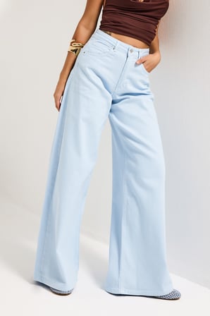Kadın Bebe Mavisi 6s6-103  palazzo Fit Elastan Kumaş Denim Jean