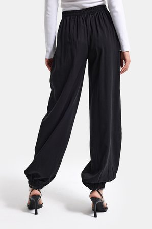 Kadın Siyah s6-1 Baggy Jogger Bol Kesim Pantolon