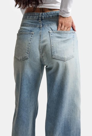 Kadın Kot Renk 4s6-32 Straight Fit Yüksek Bel Denim Jean