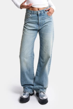 Kadın Kot Renk 4s6-32 Straight Fit Yüksek Bel Denim Jean
