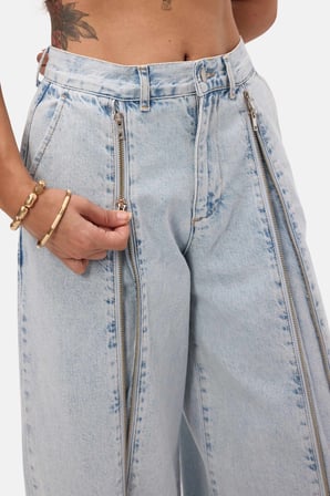 Kadın Ice 3s6-3 Palazzo Fit Özel Tasarım Denim Jean