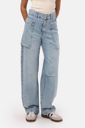 Kadın Kot Rengi 4s6-3 Relax Kargo Fit Denim Jean