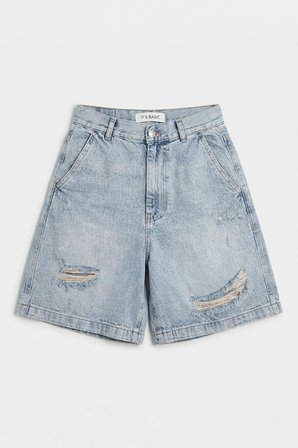 Kadın Kot Rengi 12s6-32 Skater Fit Denim Bermuda Şort