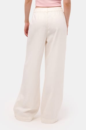 Kadın Kırık Beyaz s6-101 Palazzo Fit Bol Kesim Pantolon
