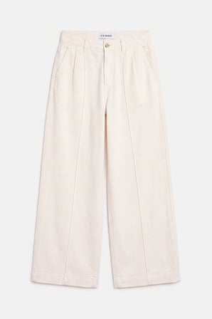 Kadın Kırık Beyaz s6-101 Palazzo Fit Bol Kesim Pantolon