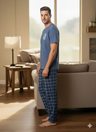 ERKEK KISA KOL YAZLIK PİJAMA TAKIM