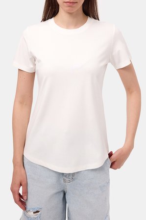 Kadın Beyaz s6-2 Oversize Bisiklet Yaka T-Shirt