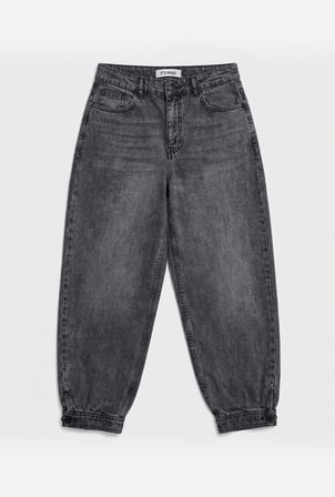 Kadın 4w6-14 Ballon Fit Paça Düğmeli Bol Kesim Denim Jean