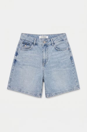 Kadın Ice 4s6-3 Relax Fit Midi Boy Esnek Kumaş Denim Şort