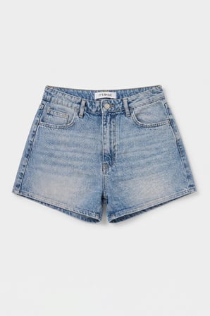 Kadın Mavi 4s6-32 Mom Mini Fit Denim Şort