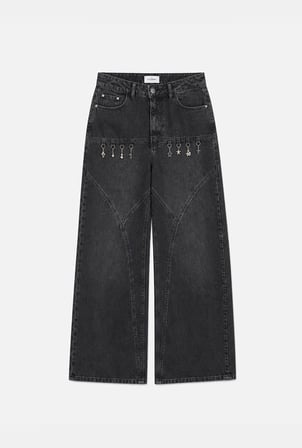 Kadın 2w6-1 Barrel Fit Aksesuar Detaylı Özel Tasarım Denim Jean
