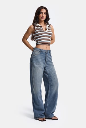Kadın T.Kot Rengi 4w6-31 Low Rise Straight Fit Denim Jean