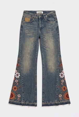 Kadın Tint 4w6-8 Flare Fit Komfort Kumaş Nakış Tasarım Denim Jean