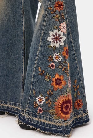 Kadın Tint 4w6-8 Flare Fit Komfort Kumaş Nakış Tasarım Denim Jean