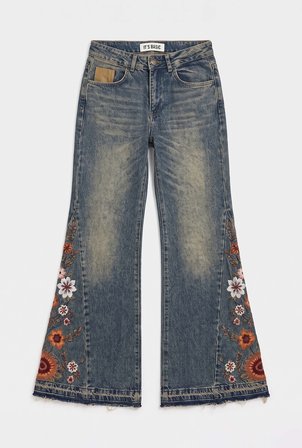 Kadın Tint 4w6-8 Flare Fit Komfort Kumaş Nakış Tasarım Denim Jean