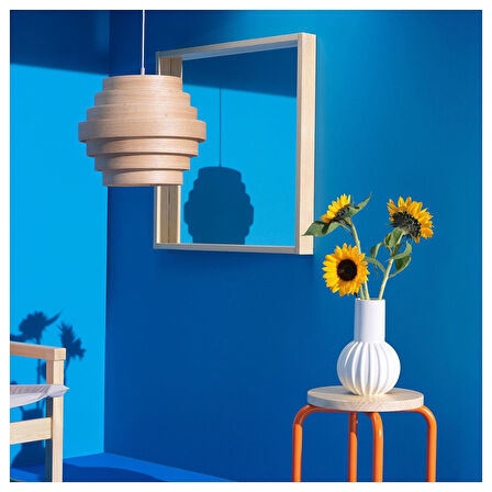 Sarkıt lamba abajur başlığı, ağartılmış meşe kaplama, 40 cm