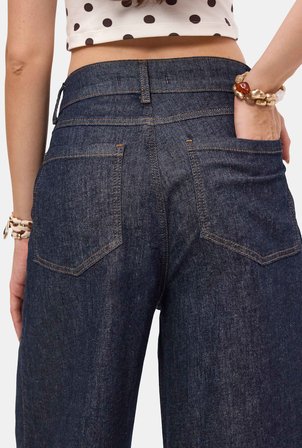 Kadın İndigo Selvedge 7w6-50 Maxi Denim Bermuda Jort