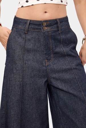Kadın İndigo Selvedge 7w6-50 Maxi Denim Bermuda Jort